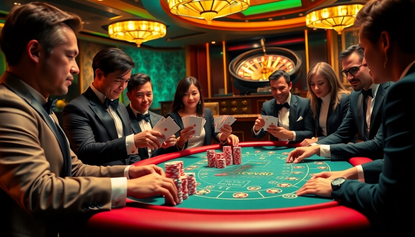 Players engaging at the new 88 casino with poker chips and cards in an elegant setting.